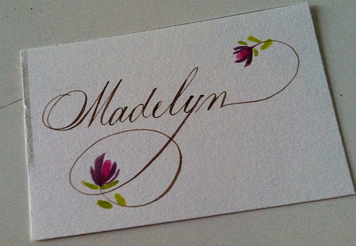 Chicago Calligrapher Place card